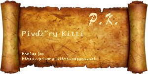 Piváry Kitti névjegykártya